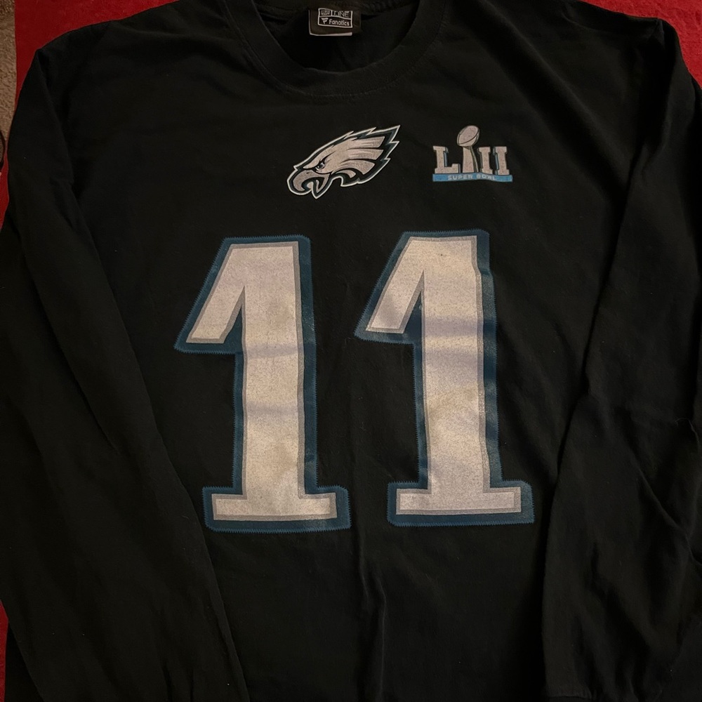 EAGLES Superbowl Long Sleeve Tee - Wentz #11 - Size Medium